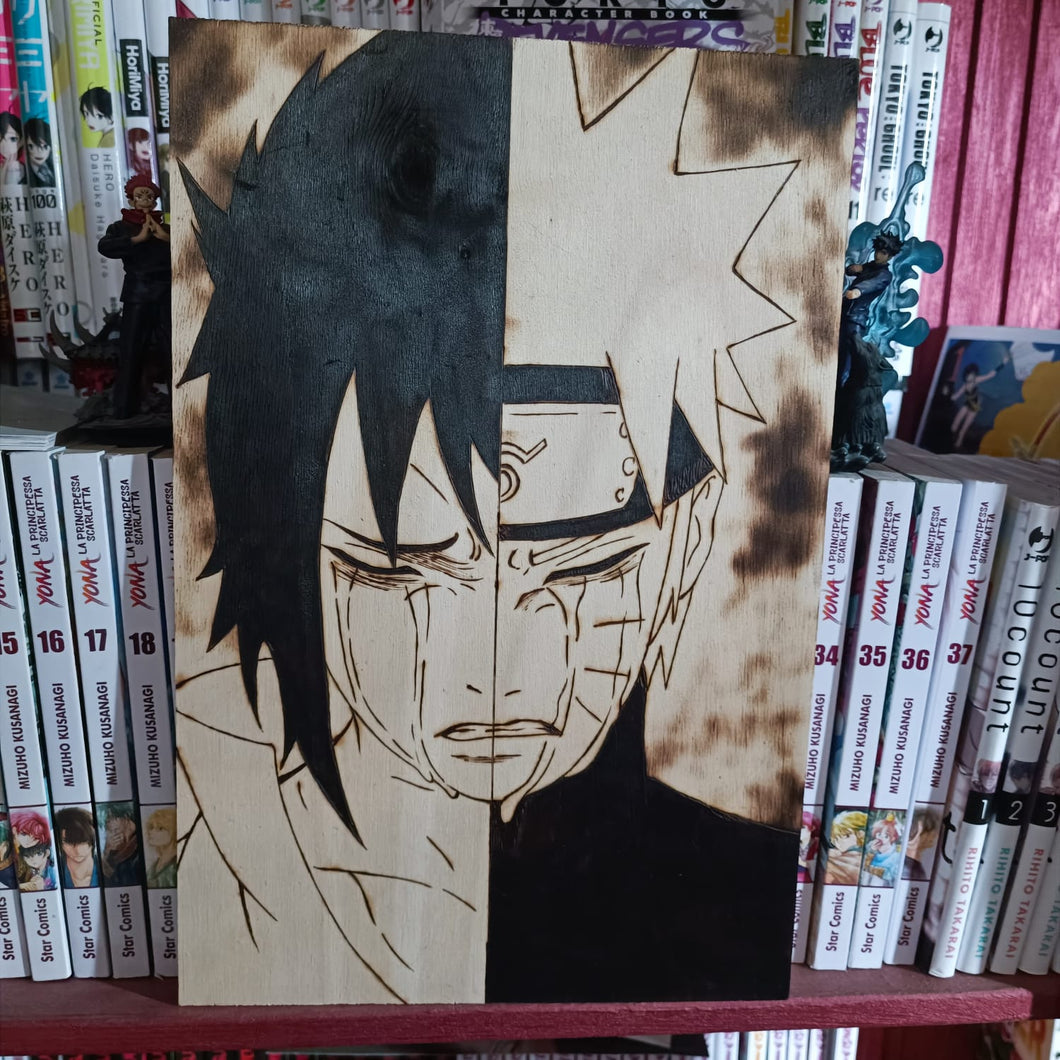 Tavola su legno Sasuke e Naruto – xhikarx