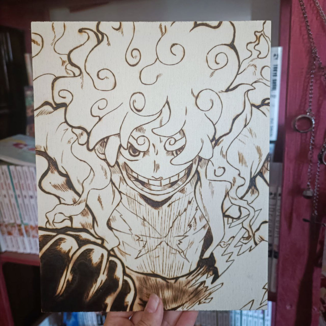 Tavola su legno Luffy gear 5