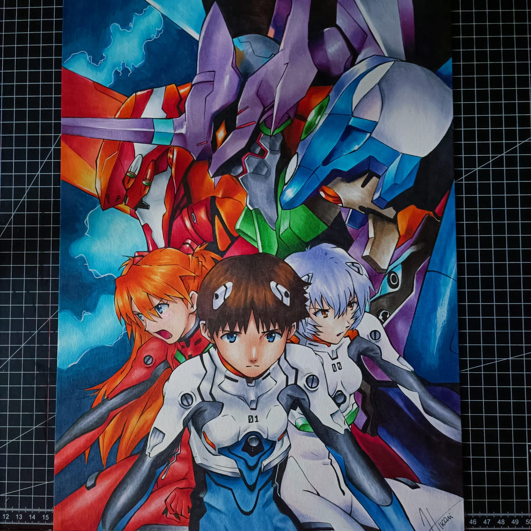 Asuka, Shinji, Rei - Evangelion