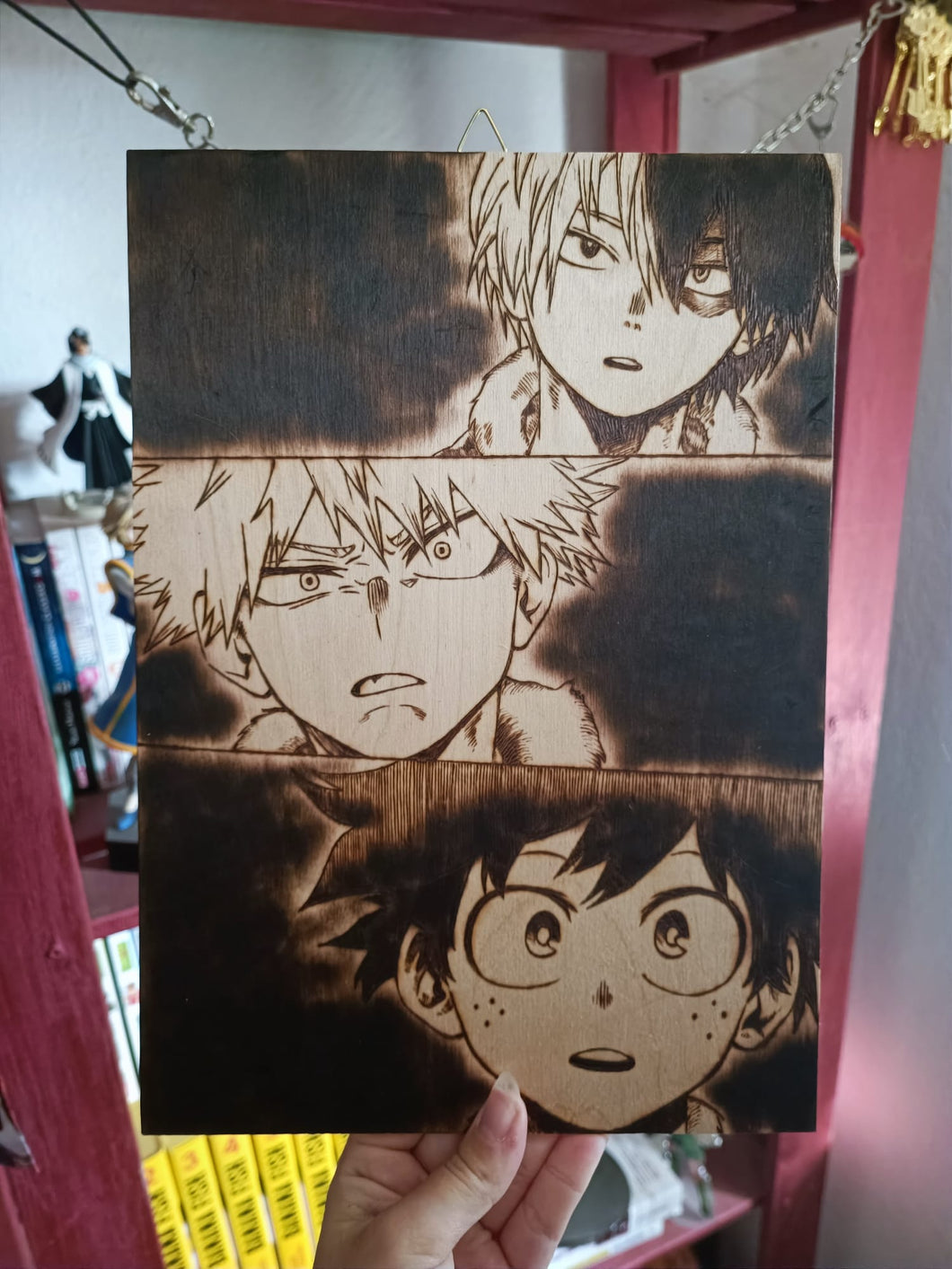 Tavola legno Todoroki, Bakugou, Deku