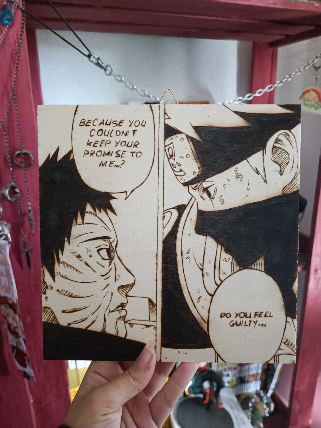 Tavola legno Obito e Kakashi