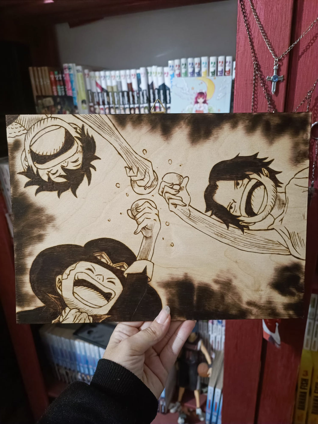 Tavola su legno Ace - Luffy - Sabo