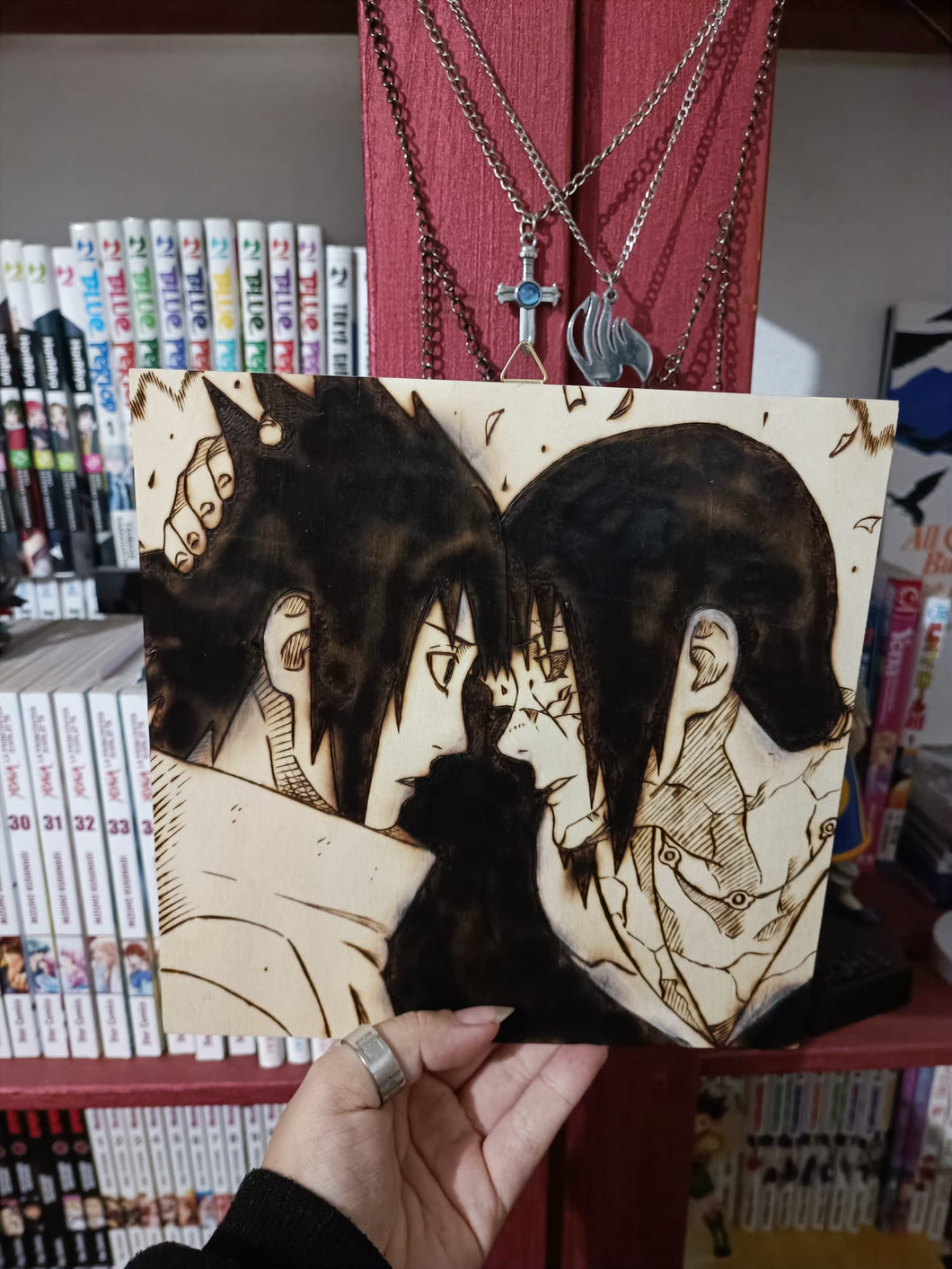 Tavola su legno Itachi e Sasuke